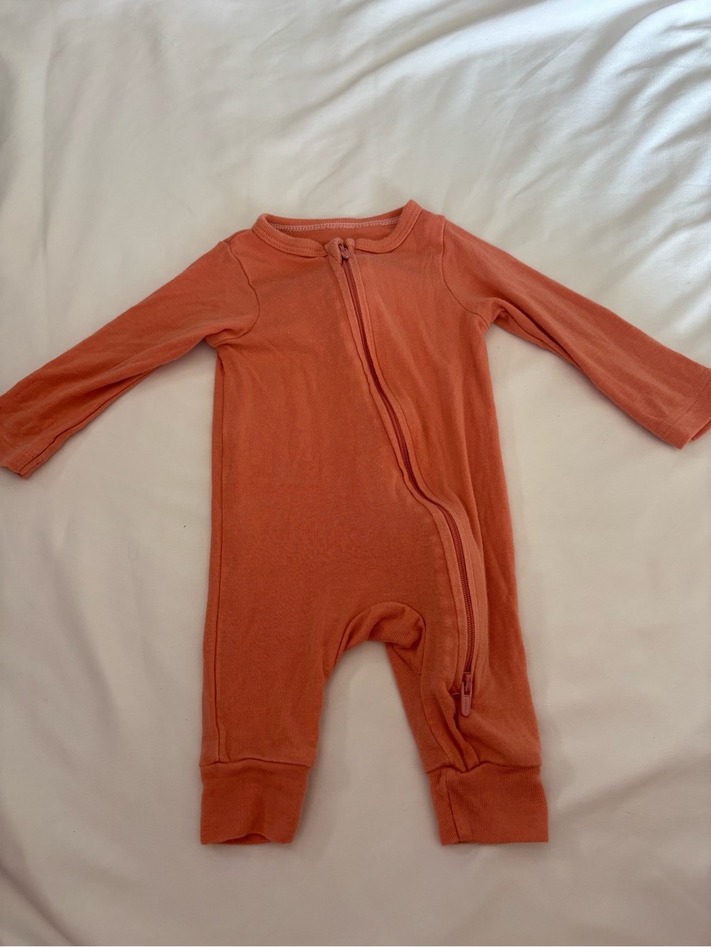 cloud island Orange Zip-Front Footed One-Piece